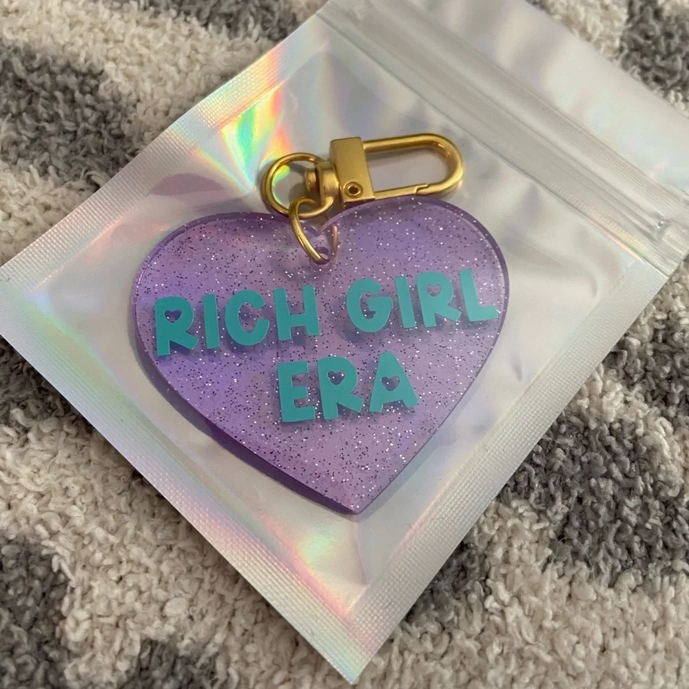 HANDMADE ACRYLIC HEART KEYCHAIN